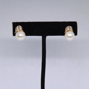 Faux Pearl and Gold Studs